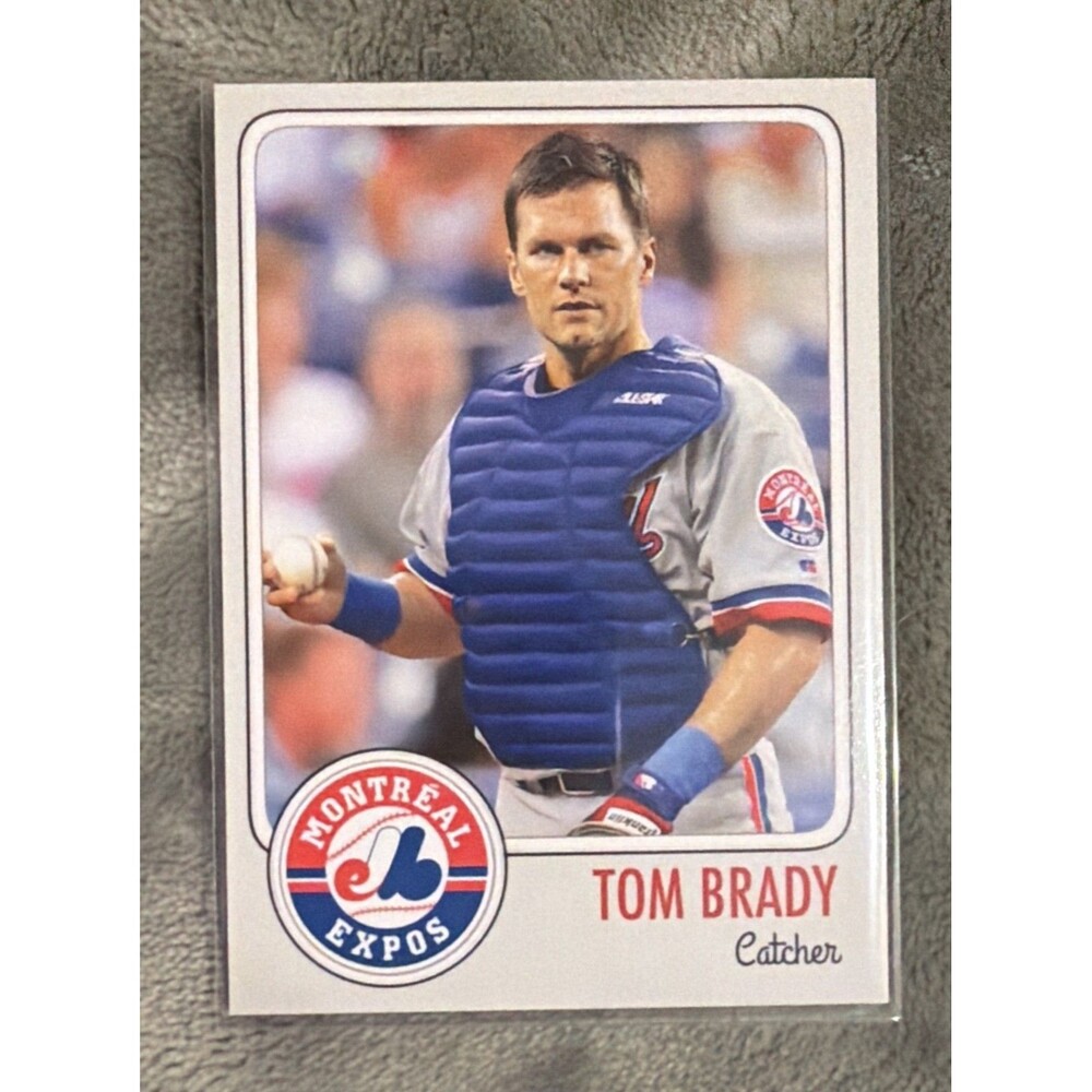 TOM BRADY Custom ACEO Novelty Card ⚾ 1995 Montreal Expos Catcher Draft Homage
